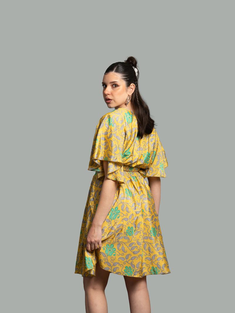 Abitino con maniche corte giallo e verde - Haryana