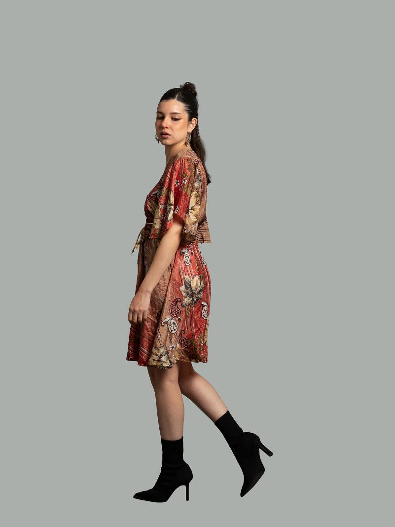 Abitino con maniche corte rosso sfumato - Haryana