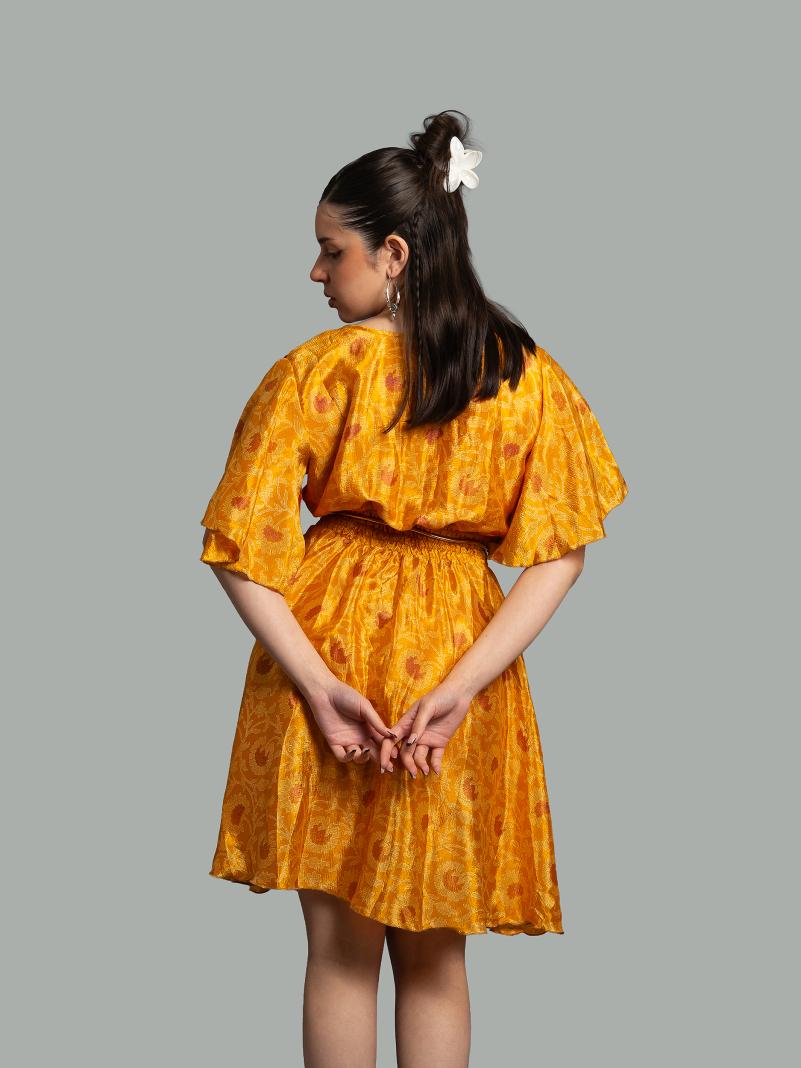 Abitino con maniche corte giallo e rosso - Haryana