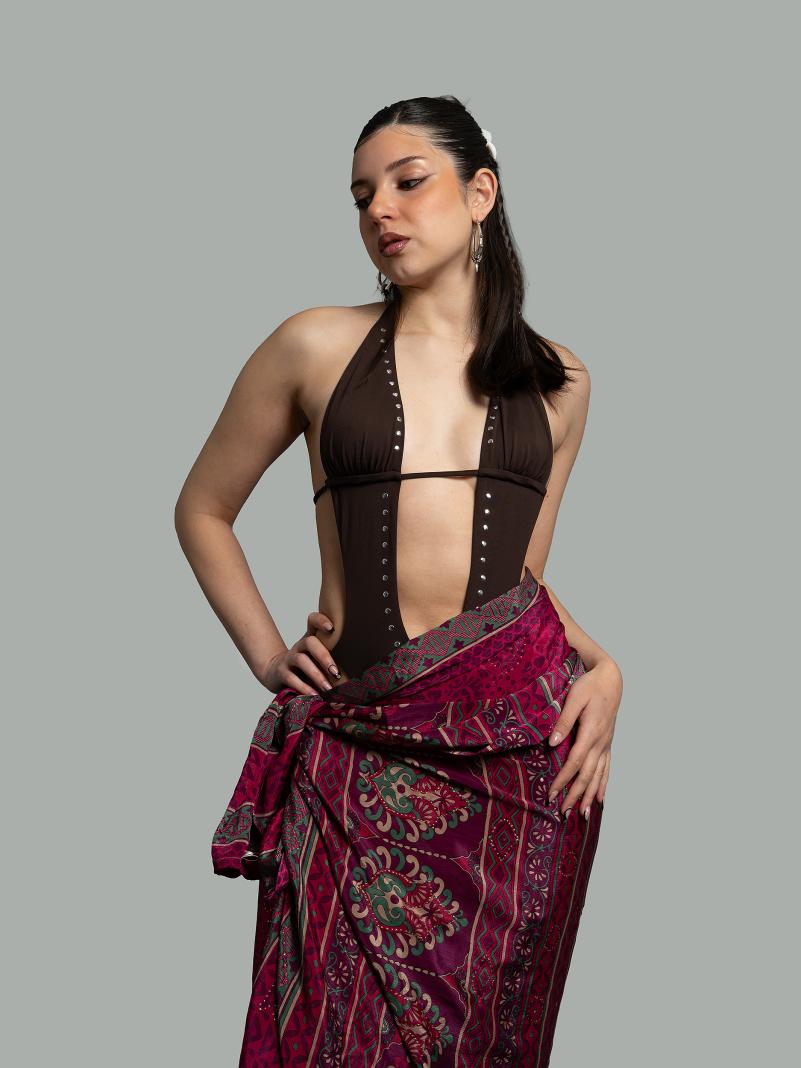 Pareo ciliegia - Sari vintage