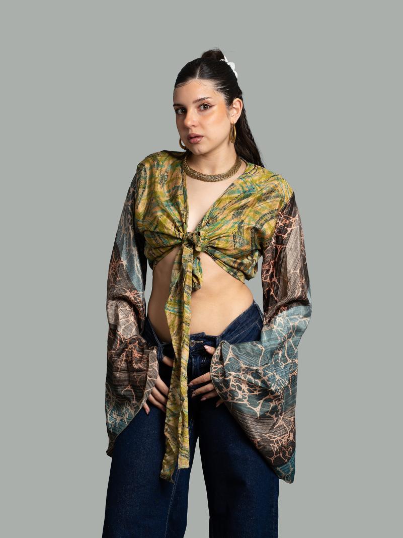 Wrap Top Manica larga sfumature – Gandhi