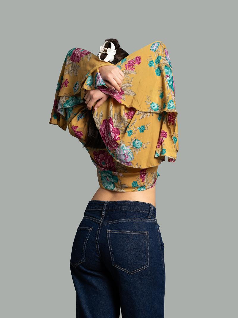 Wrap Top Manica larga giallo – Gandhi