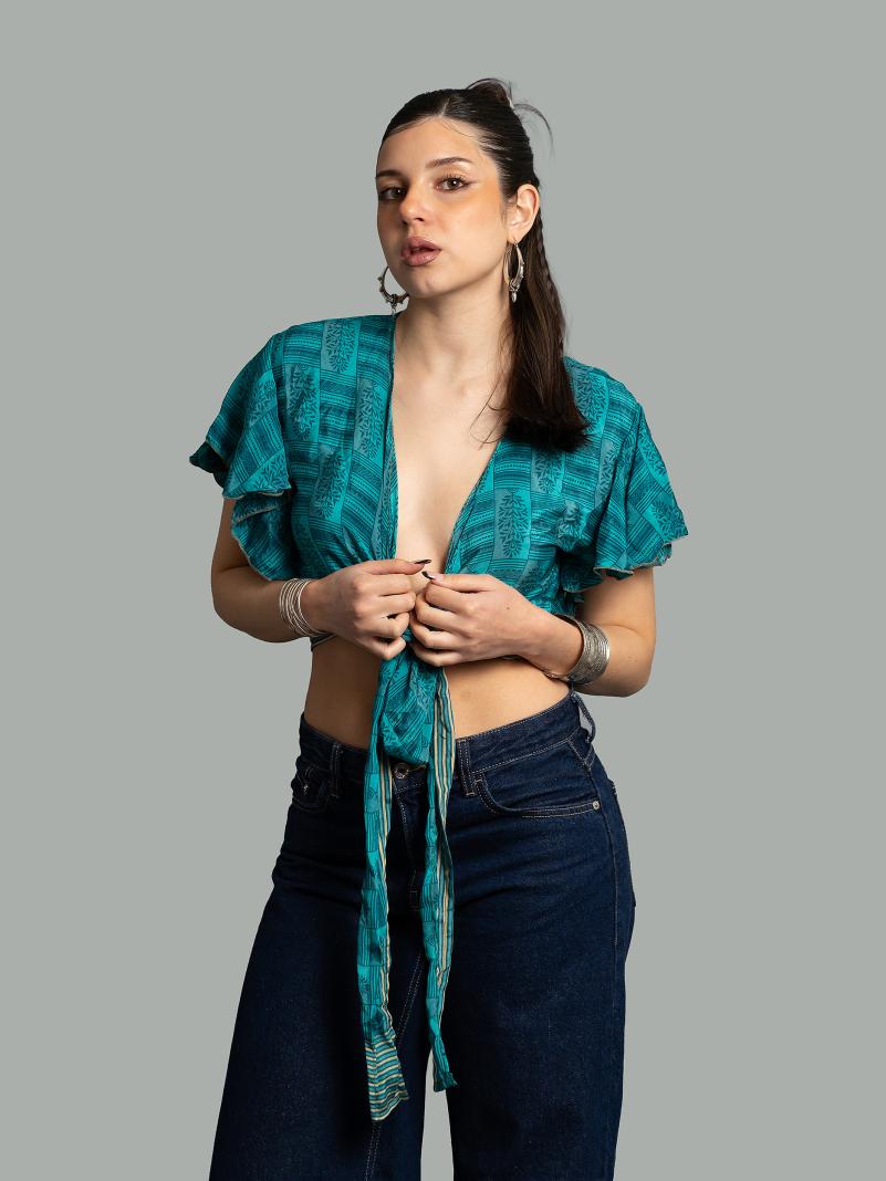 Wrap Top azzurro – Bengala