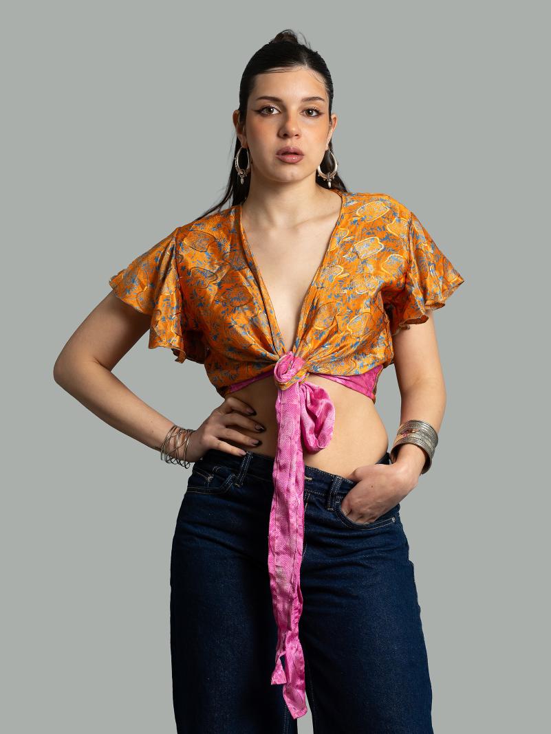 Wrap Top arancione – Bengala