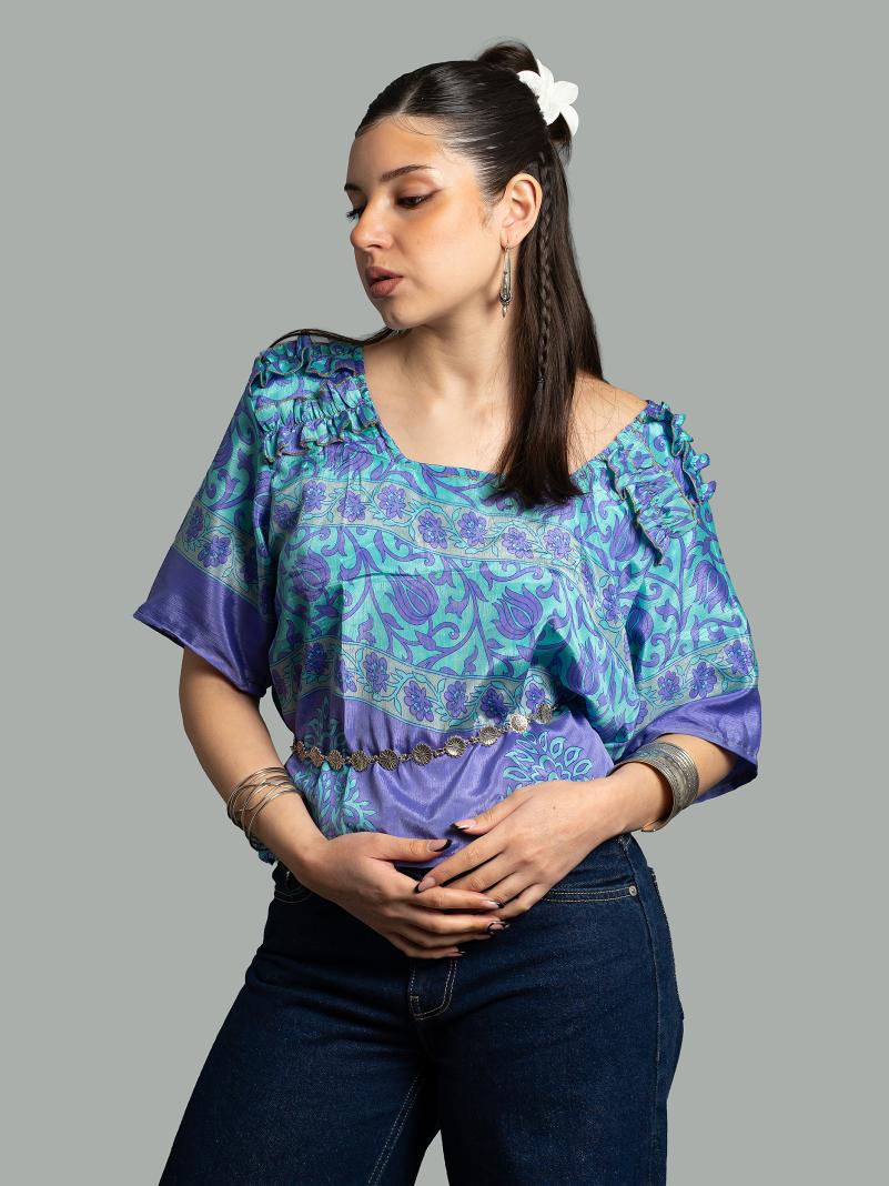 Choli Top Tradizionale azzurro