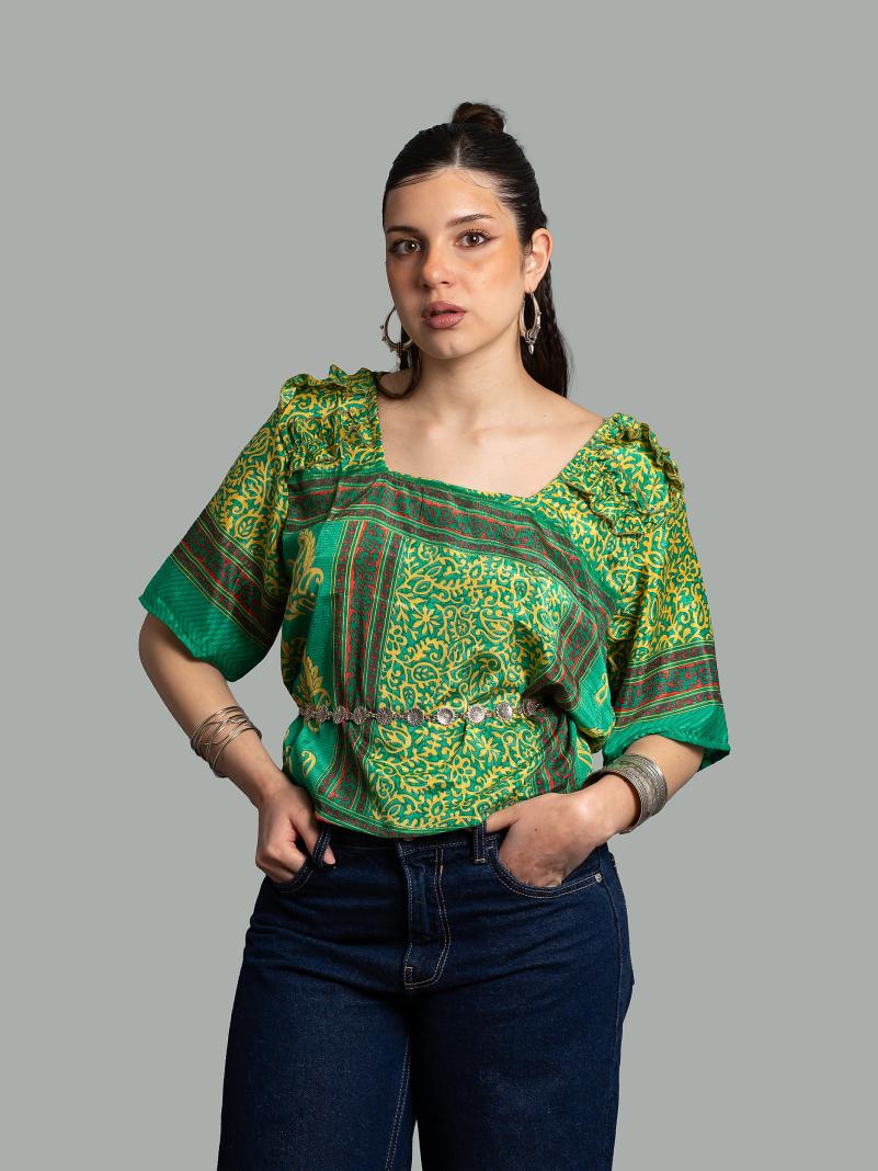 Choli Top Tradizionale verde