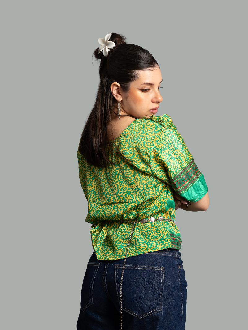 Choli Top Tradizionale verde