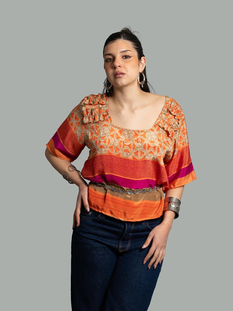 Choli Top Tradizionale arancione
