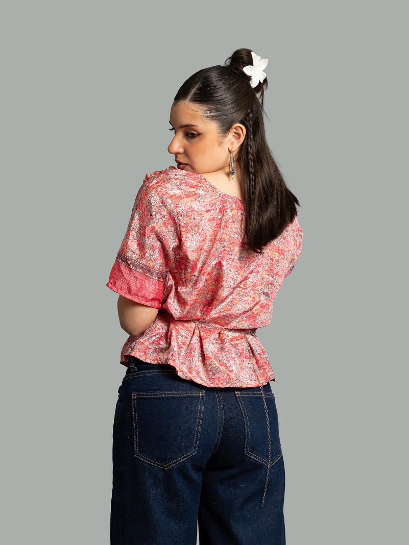 Choli Top Tradizionale rosa