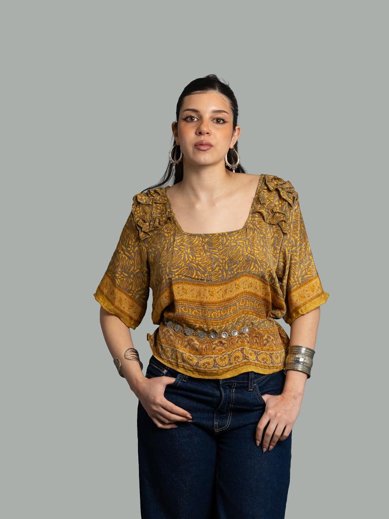 Choli Top Tradizionale giallo