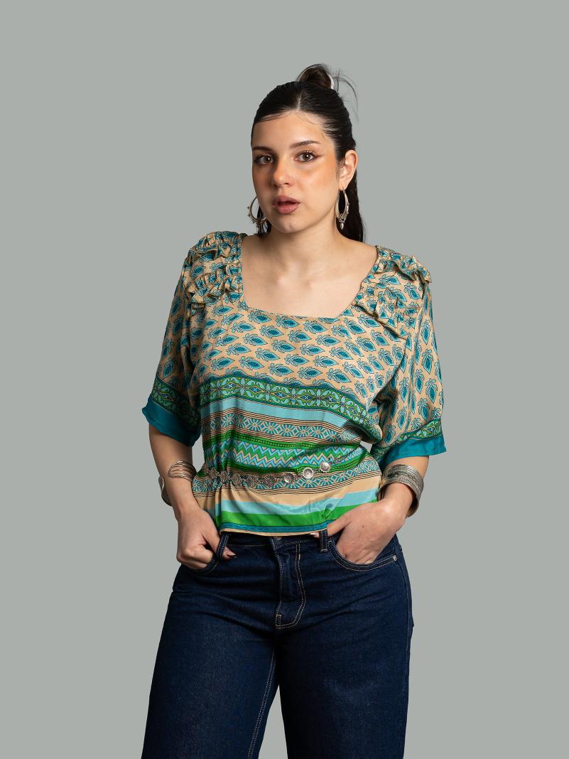 Choli Top Tradizionale beige