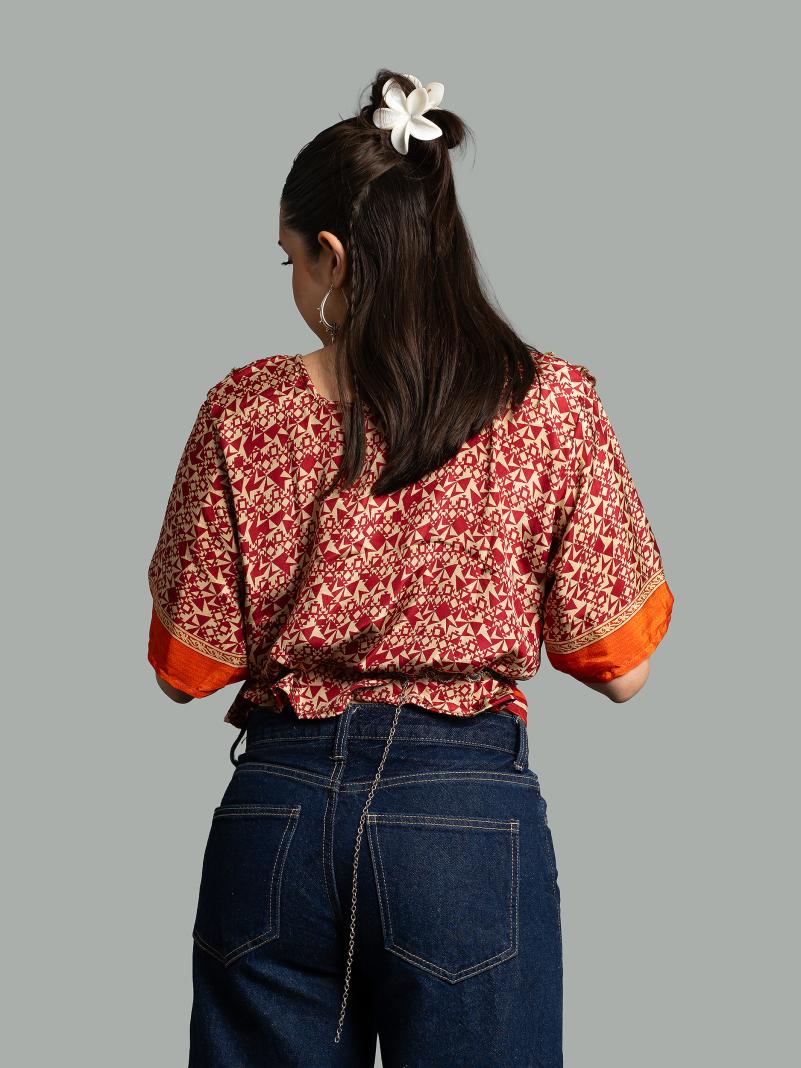 Choli Top Tradizionale rosso