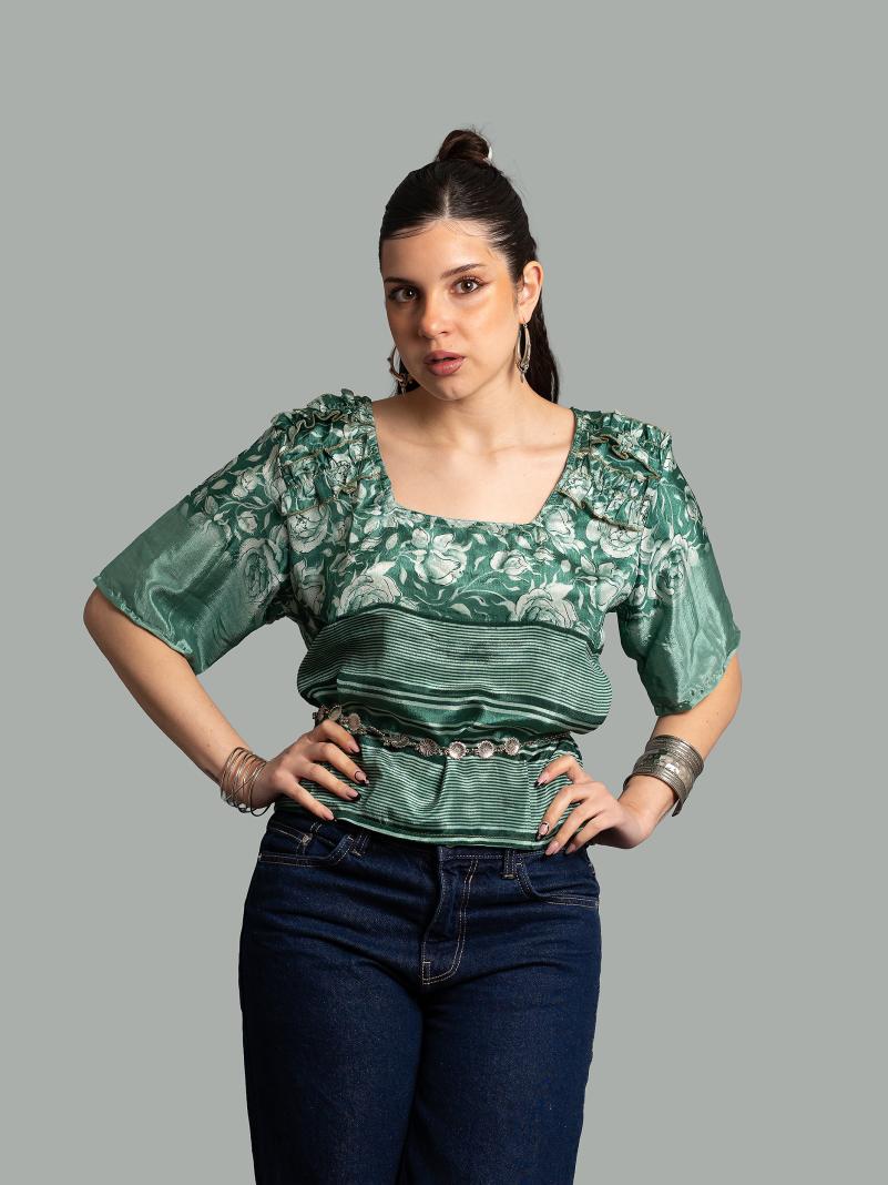 Choli Top Tradizionale verde