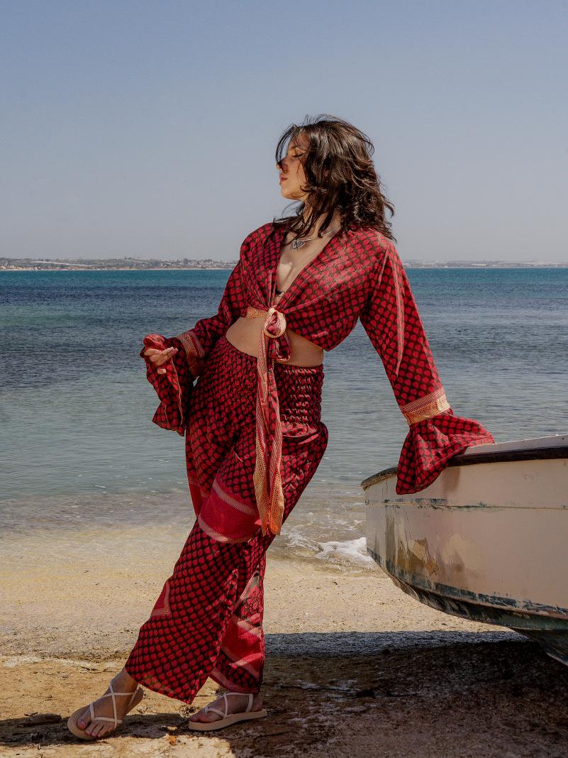 Wrap top e Pantalone - Punjabi