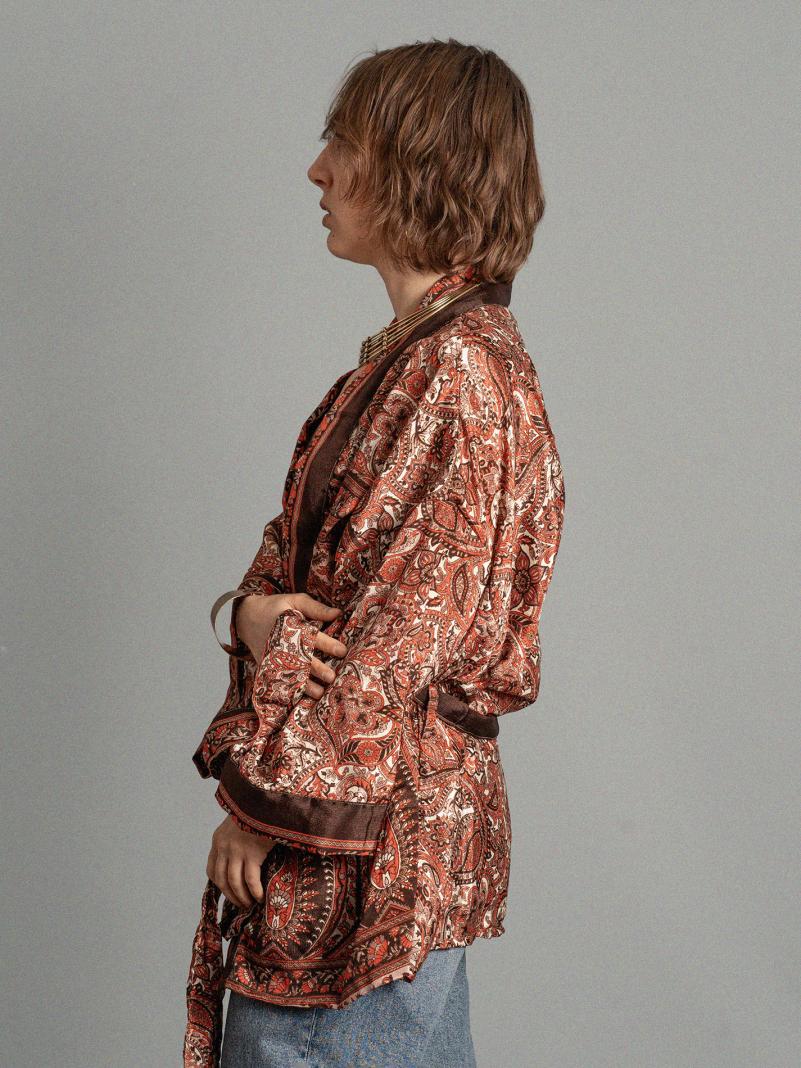 Kimono corto rosso e bianco - Kerala