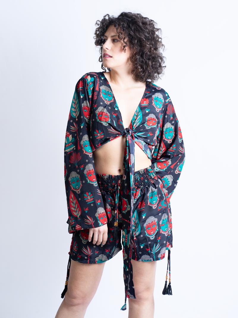 Wrap top manica larga e pantaloncino Buddha Edition - GANGE