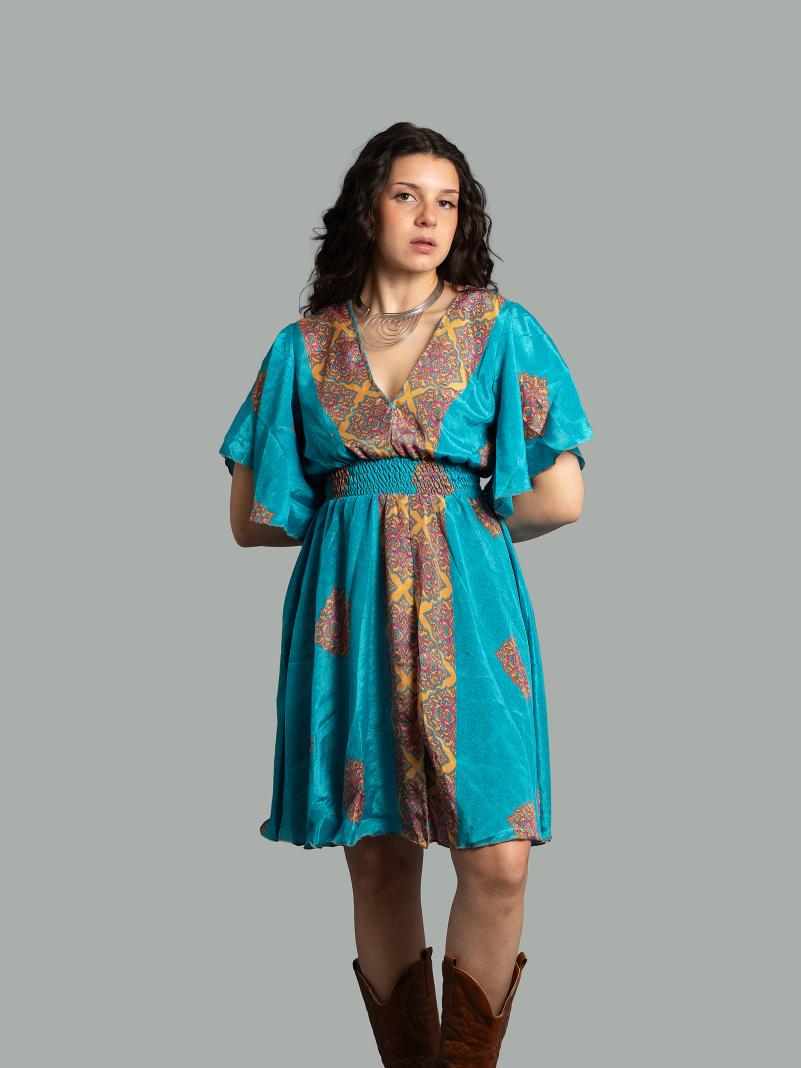 Abitino con maniche corte azzurro - Haryana