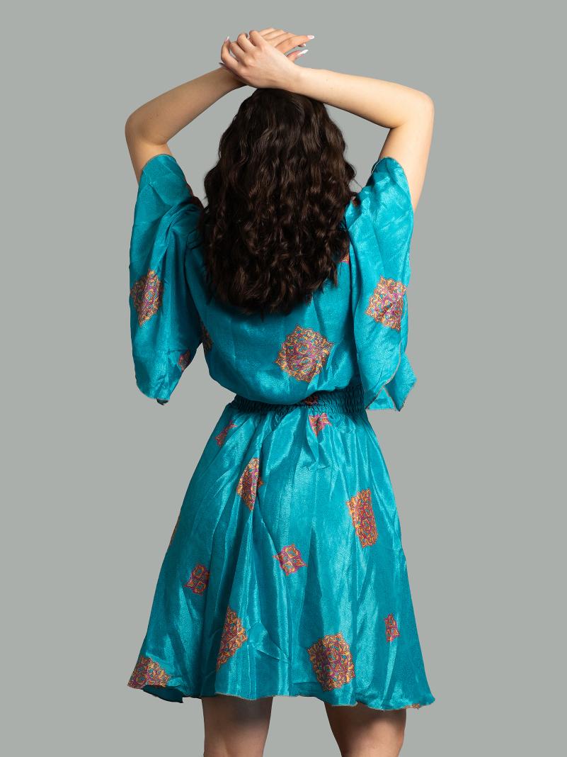 Abitino con maniche corte azzurro - Haryana