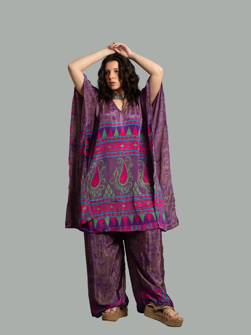 Caftano e pantalone viola - Jaisalmer