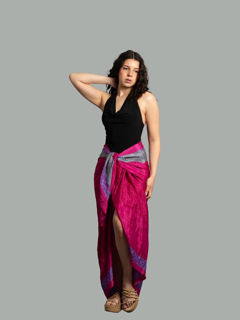 Pareo fucsia - Sari vintage