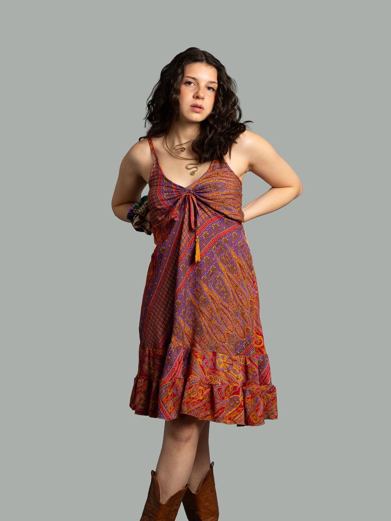 Abitino con spalline rosso e viola - Patna