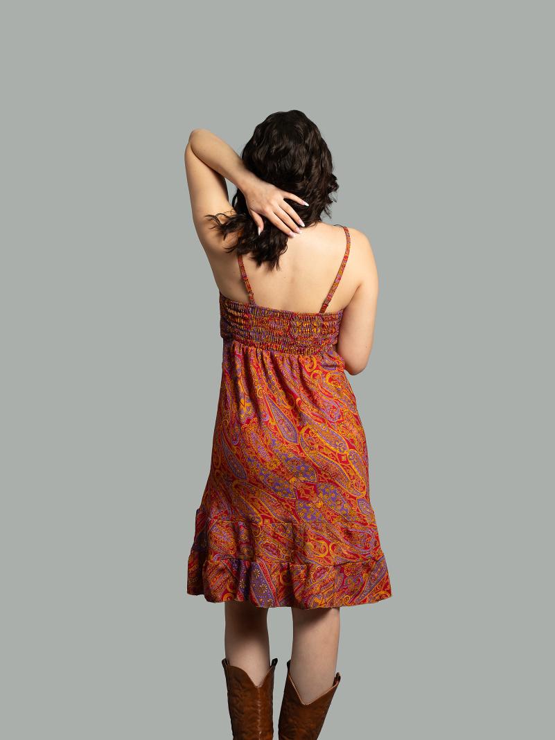 Abitino con spalline rosso e viola - Patna