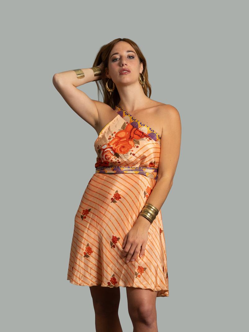 Mini Gonna etnica a portafoglio arancione – Shiva