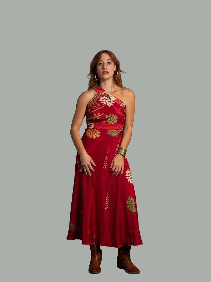 Gonna etnica lunga a portafoglio rosso – India