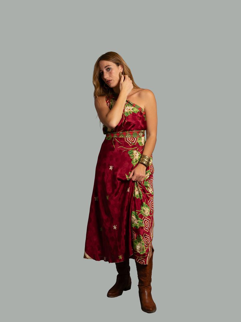 Gonna etnica lunga a portafoglio rosso – India