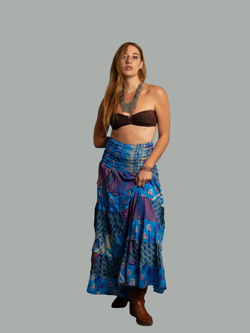 Gonna etnica a balze blu – Hippie