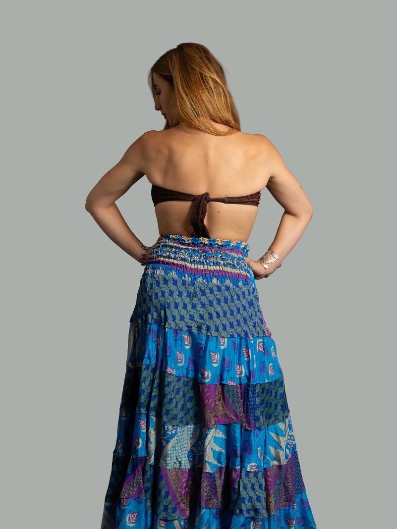Gonna etnica a balze blu – Hippie