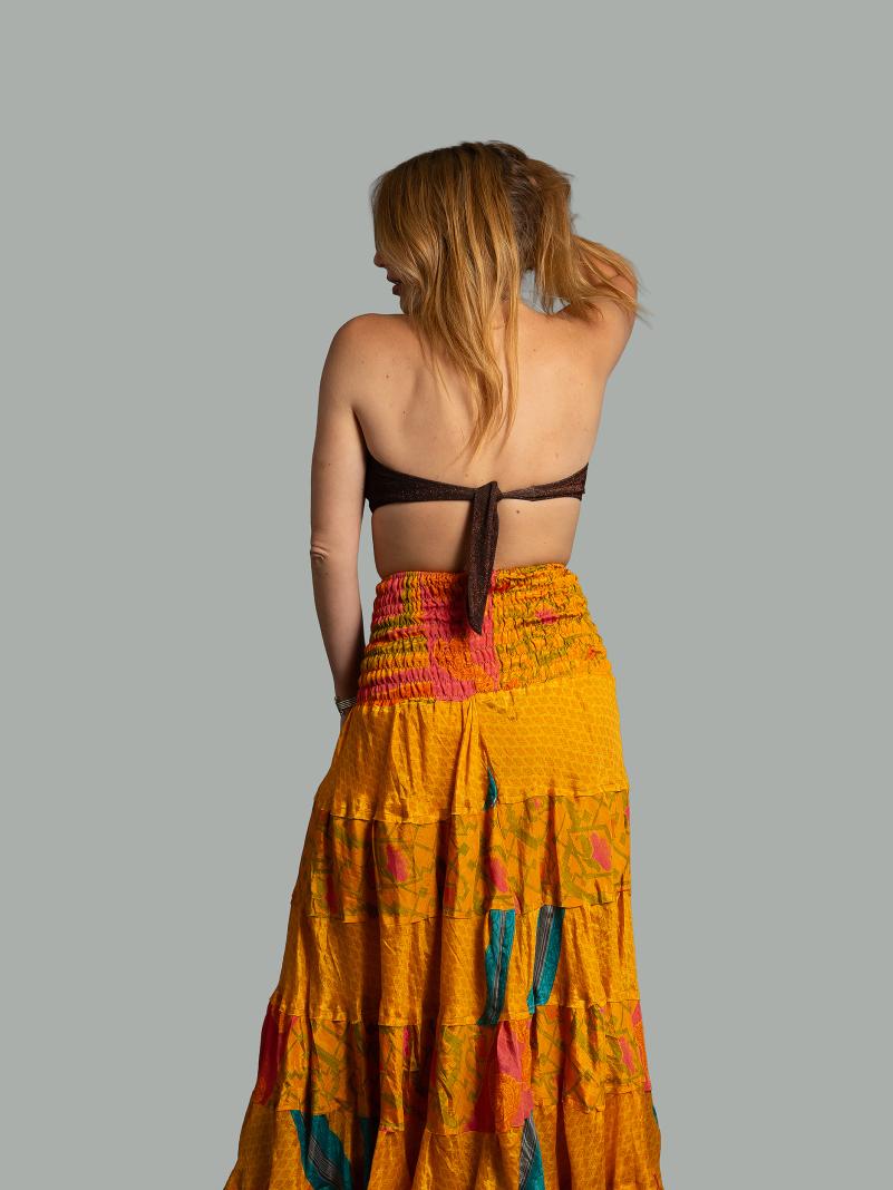 Gonna etnica a balze arancione – Hippie