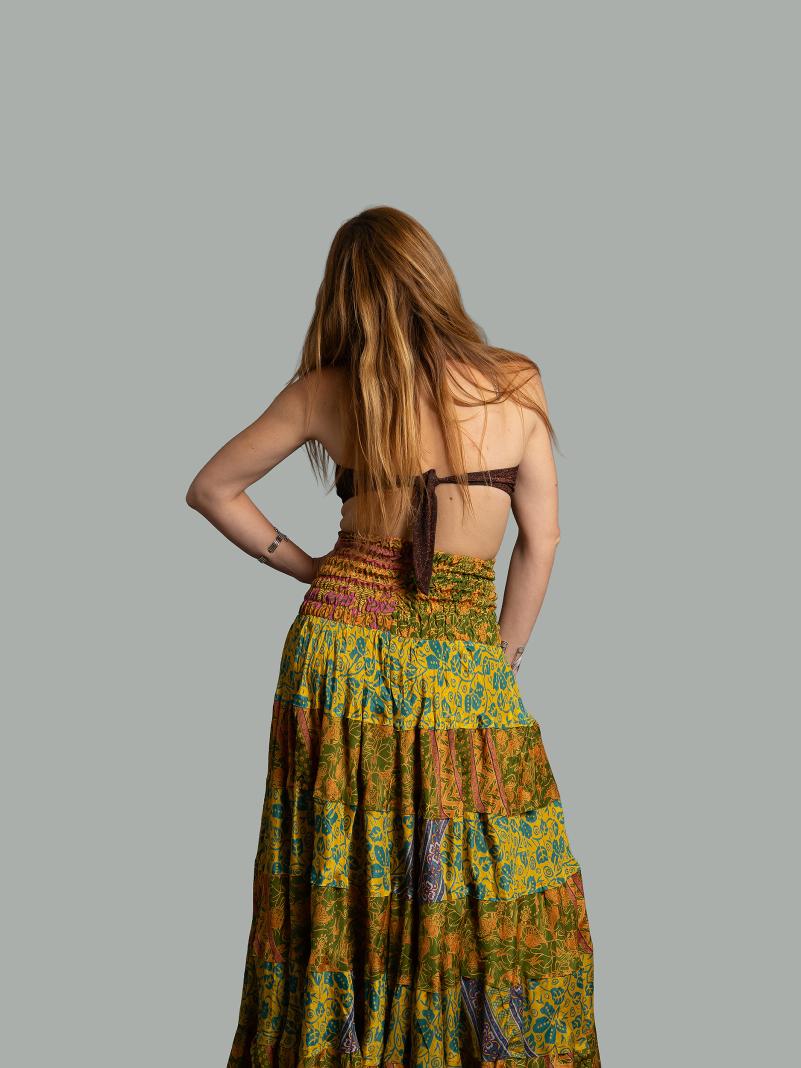 Gonna etnica a balze giallo – Hippie