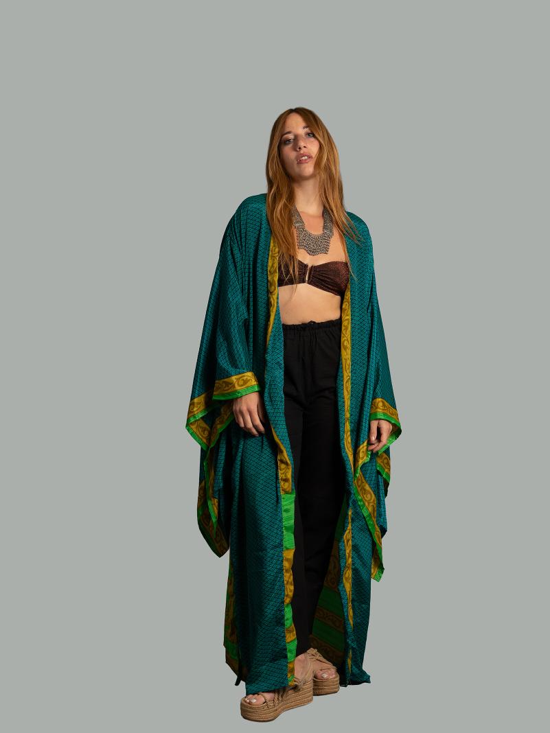 Kimono Manica Larga verde - Surat