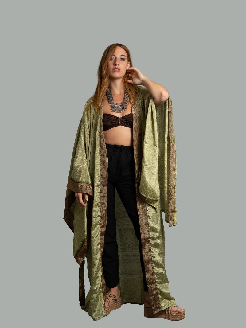 Kimono Manica Larga verde - Surat