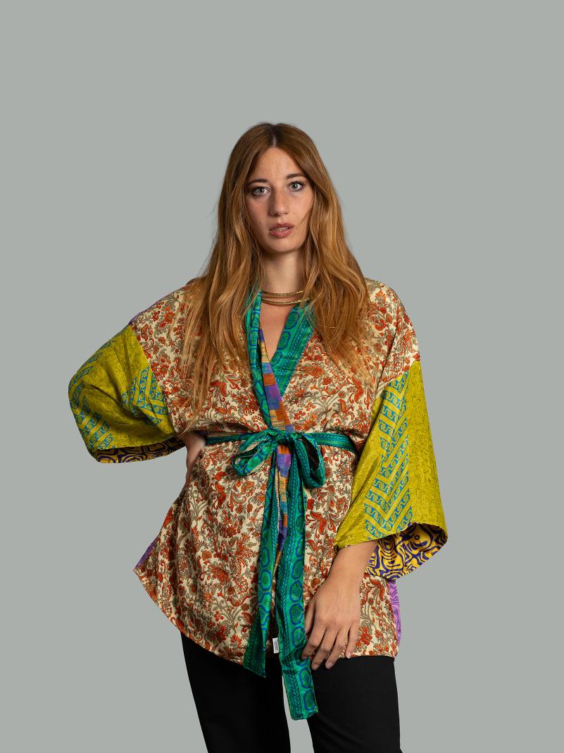 Kimono Corto Patchwork Reversibile 38