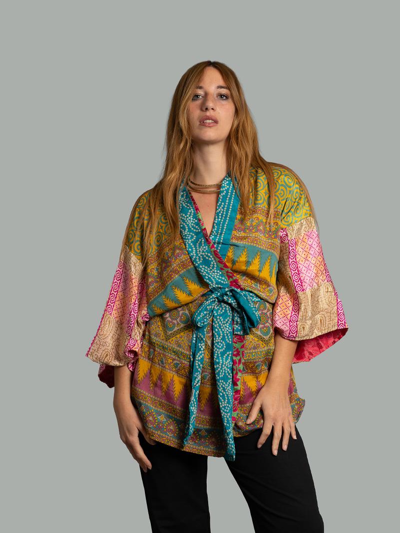 Kimono Corto Patchwork Reversibile 36