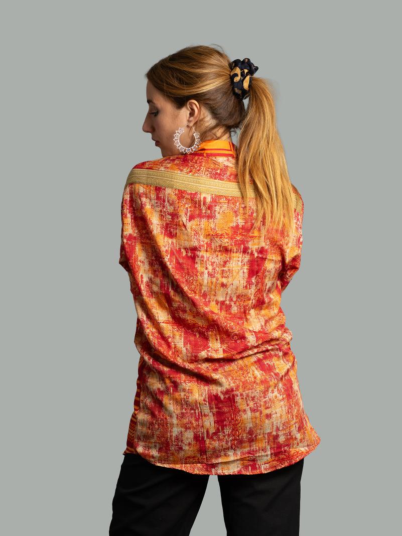 Camicia S/M arancione e rosso