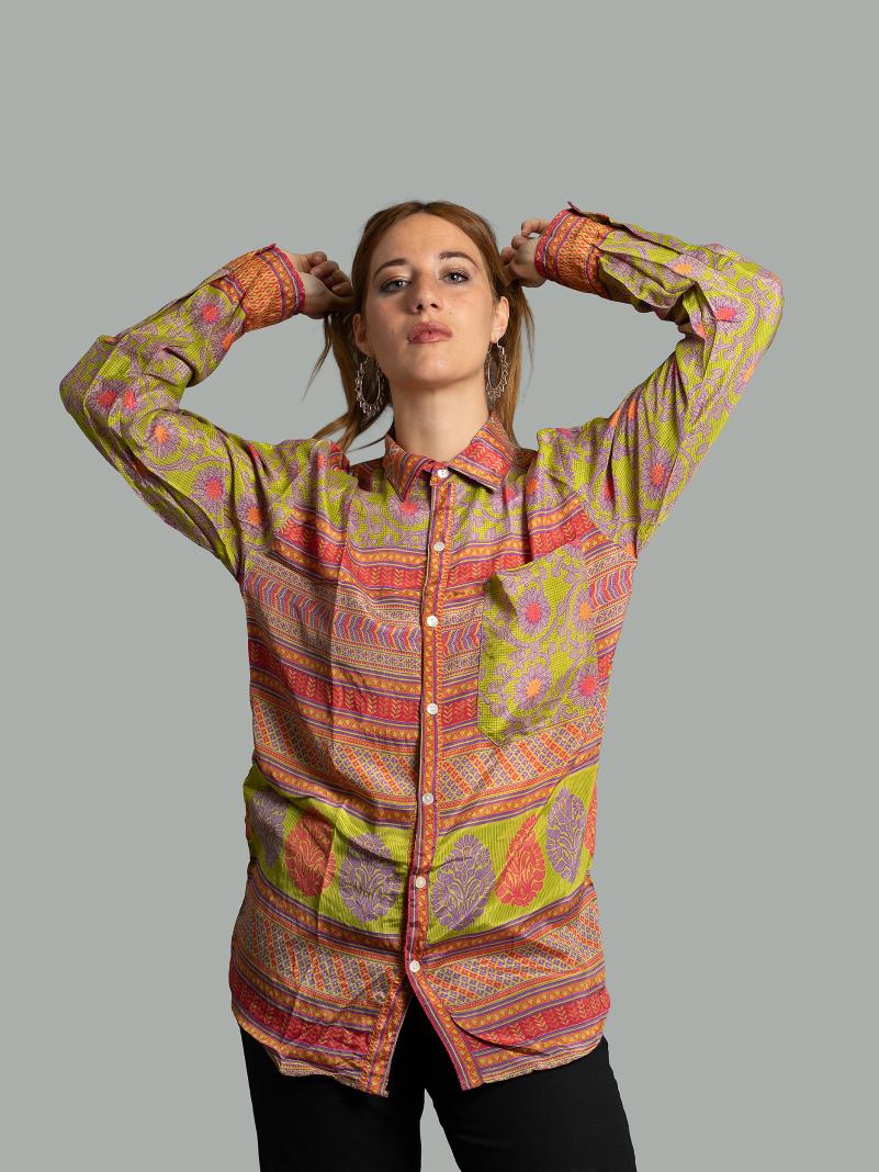 Camicia S/M verde e rosso