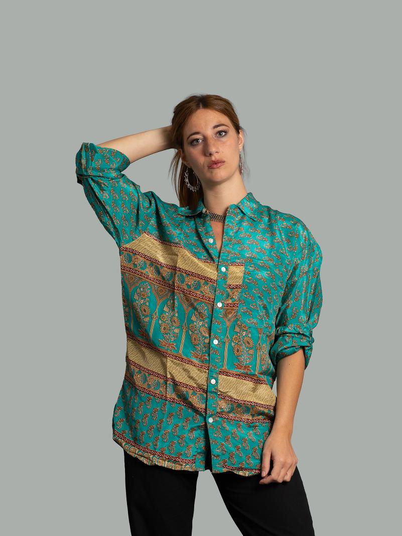 Camicia L/XL acquamarina