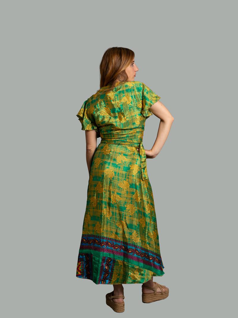 Wrap top e Gonna a Portafoglio verde - Manali