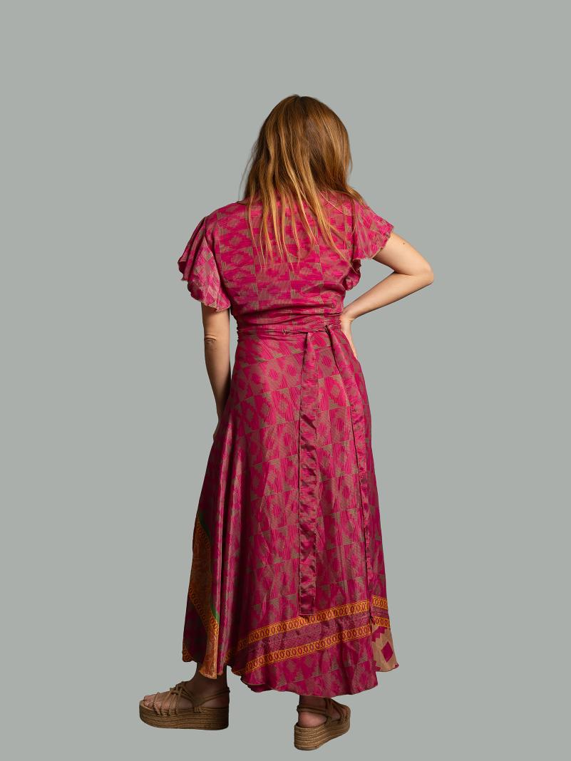 Wrap top e Gonna a Portafoglio fucsia - Manali