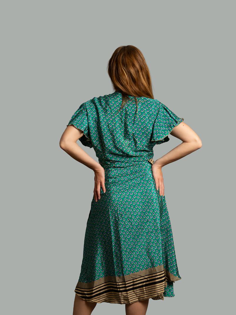 Wrap top e Gonna a Portafoglio verde - Manali