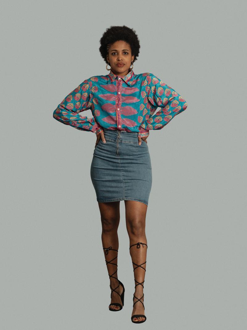Camicia LXL azzurro e rosa