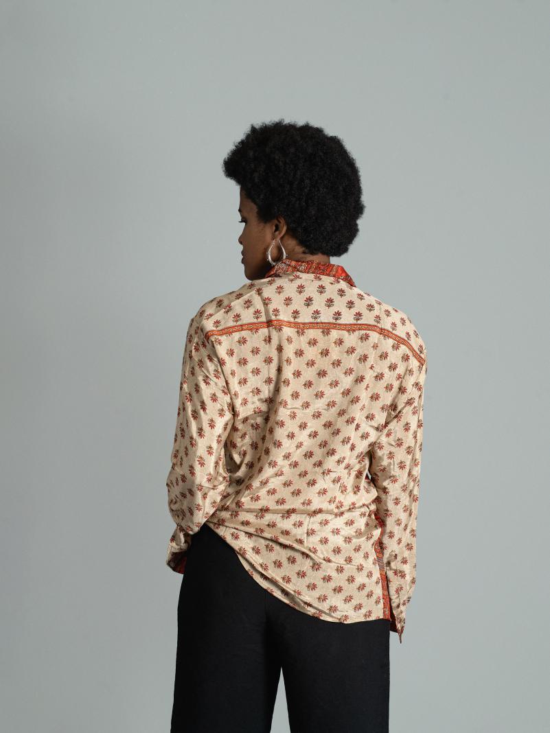 Camicia S/M ocra e rosso