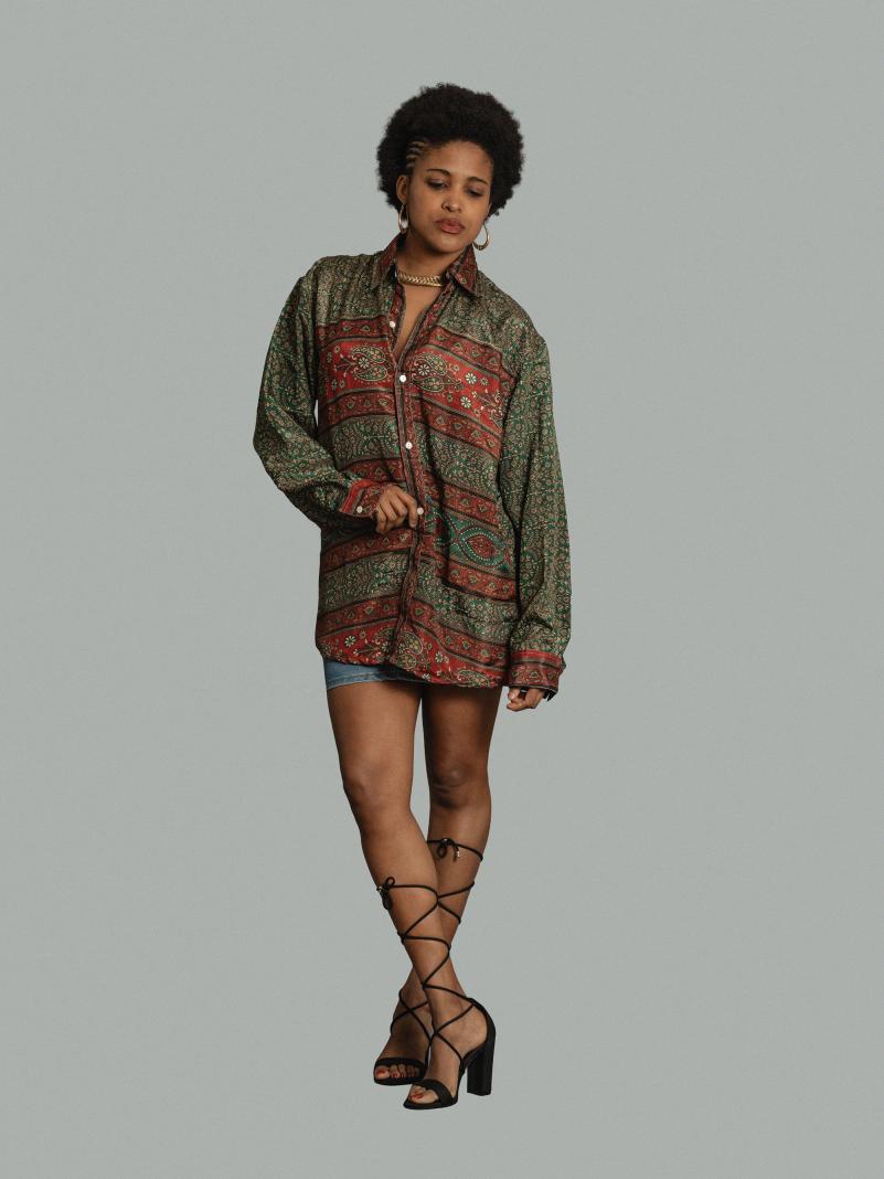 Camicia LXL verde e rosso