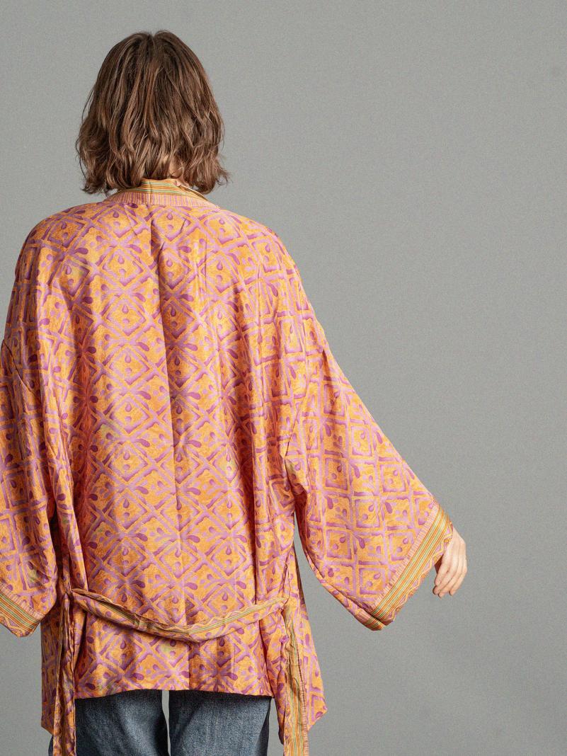 Kimono corto arancione e viola - Kerala