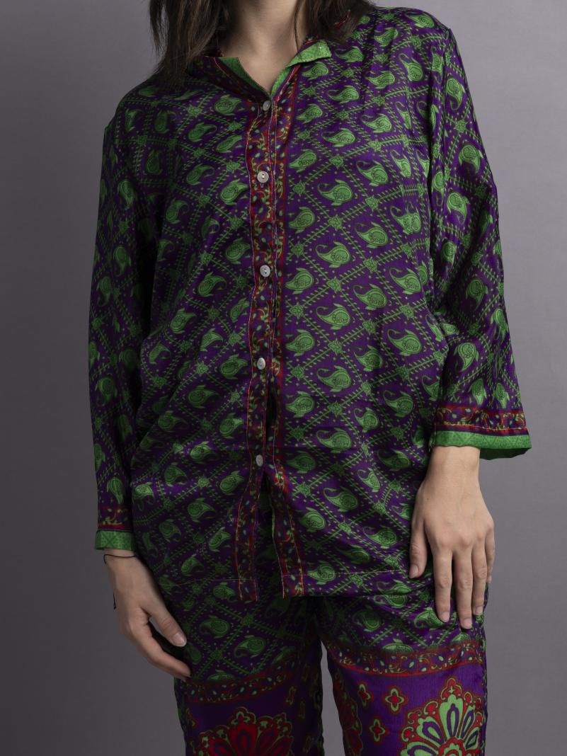Pigiama in Sari SM - viola e verde