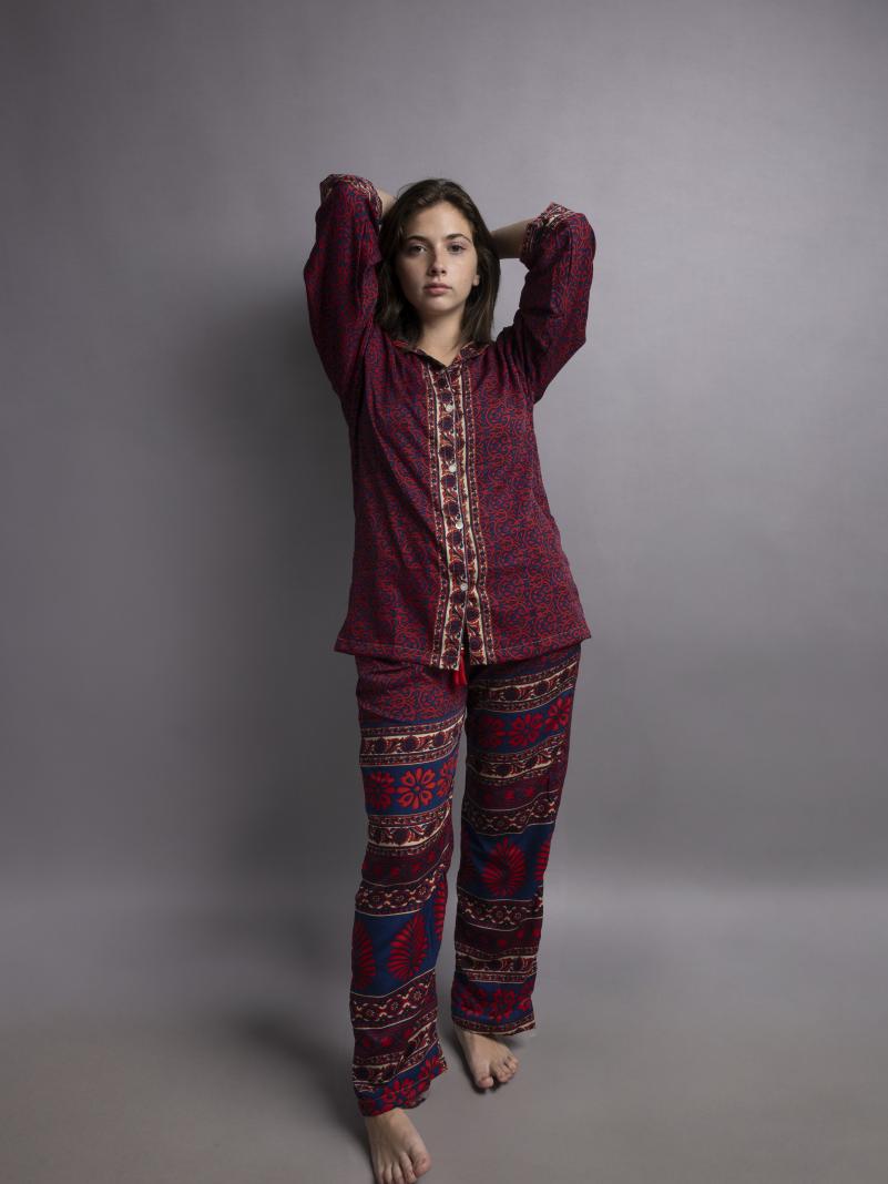 Pigiama in Sari SM - blu e rosso