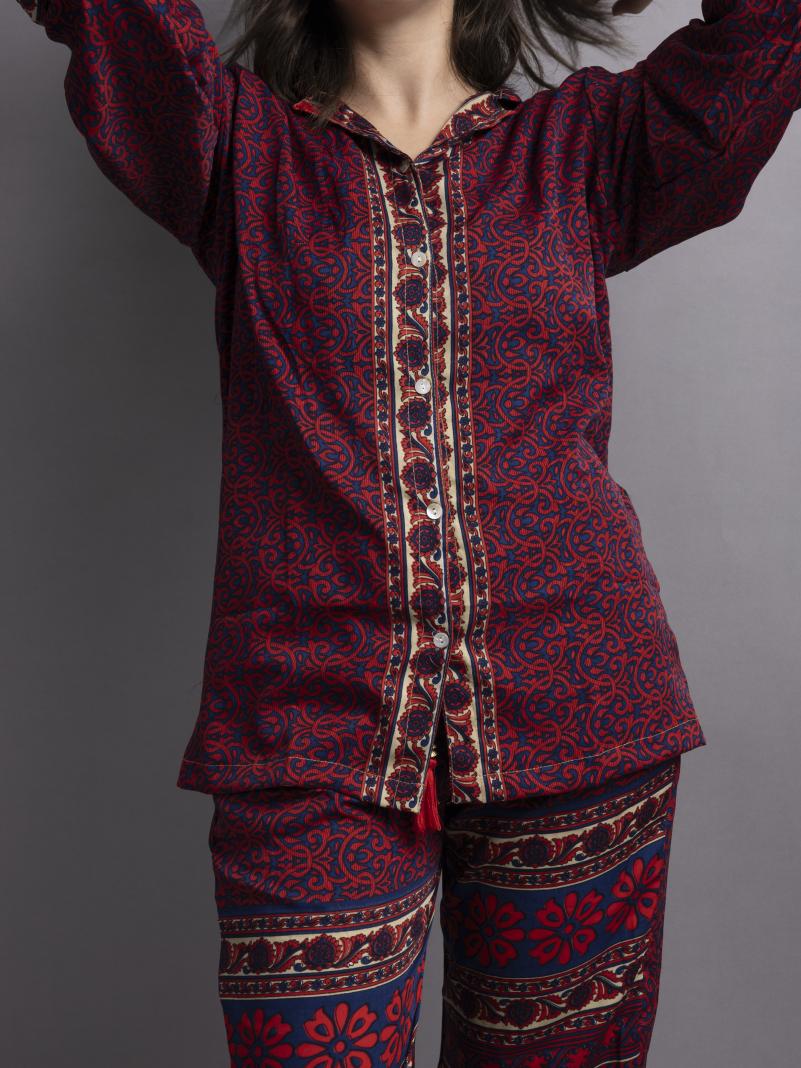 Pigiama in Sari SM - blu e rosso